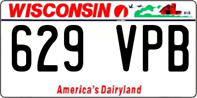 WI license plate 629VPB