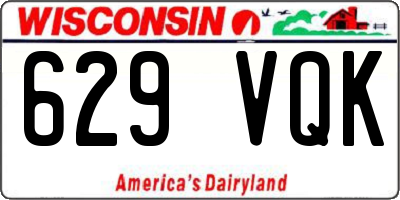 WI license plate 629VQK