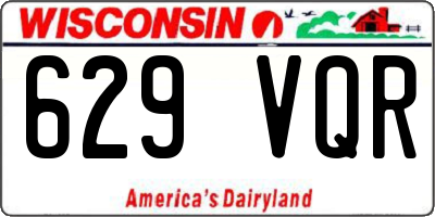 WI license plate 629VQR