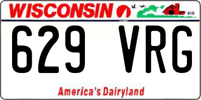 WI license plate 629VRG
