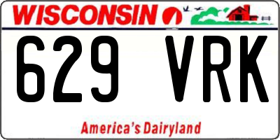 WI license plate 629VRK