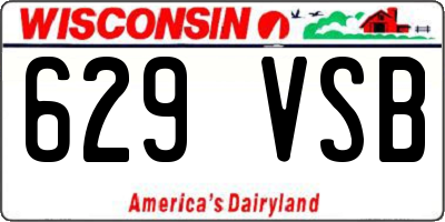WI license plate 629VSB