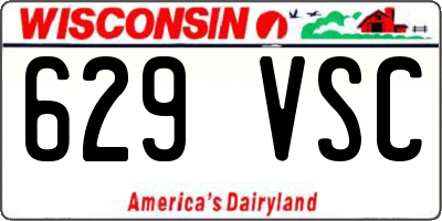 WI license plate 629VSC