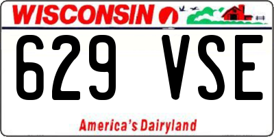 WI license plate 629VSE