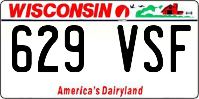 WI license plate 629VSF
