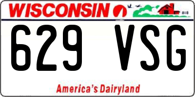 WI license plate 629VSG