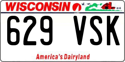 WI license plate 629VSK
