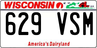 WI license plate 629VSM