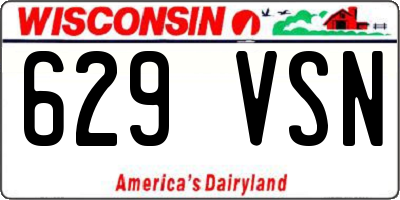 WI license plate 629VSN