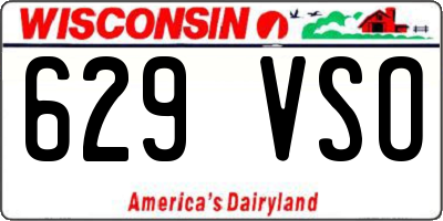 WI license plate 629VSO