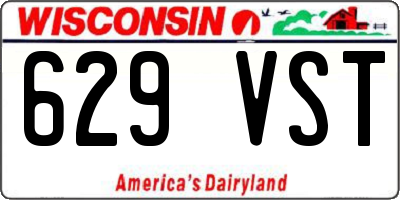 WI license plate 629VST
