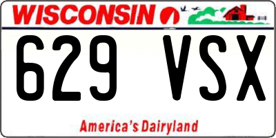 WI license plate 629VSX