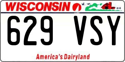 WI license plate 629VSY