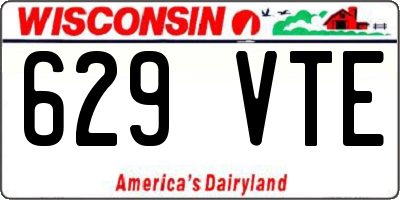 WI license plate 629VTE