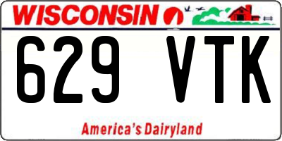 WI license plate 629VTK