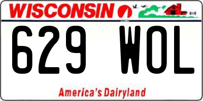 WI license plate 629WOL