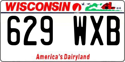 WI license plate 629WXB