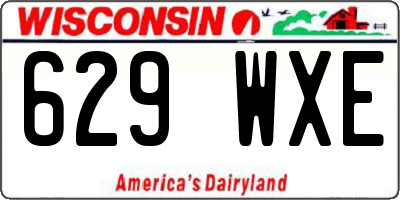 WI license plate 629WXE