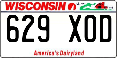 WI license plate 629XOD