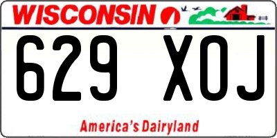 WI license plate 629XOJ