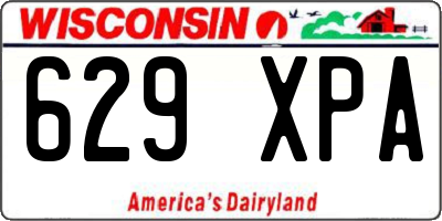 WI license plate 629XPA