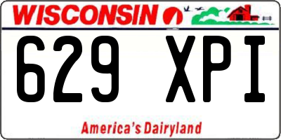 WI license plate 629XPI