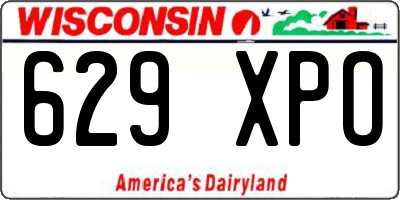 WI license plate 629XPO
