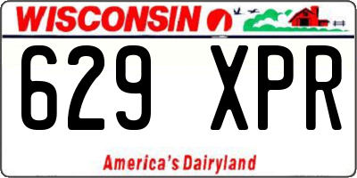 WI license plate 629XPR