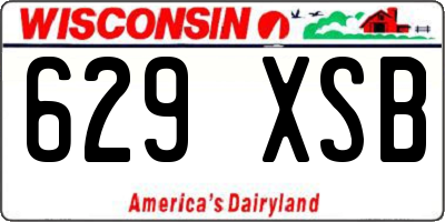 WI license plate 629XSB