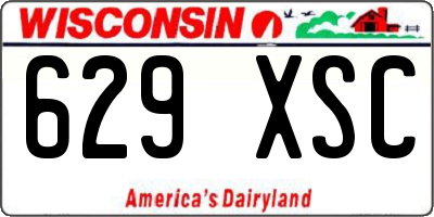 WI license plate 629XSC