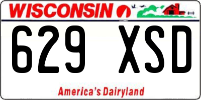 WI license plate 629XSD