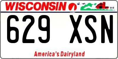 WI license plate 629XSN