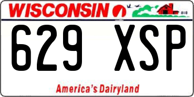 WI license plate 629XSP
