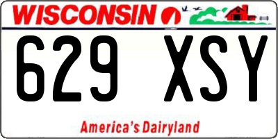 WI license plate 629XSY