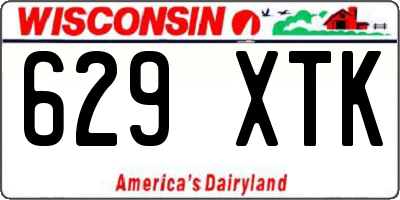 WI license plate 629XTK