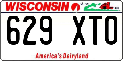 WI license plate 629XTO