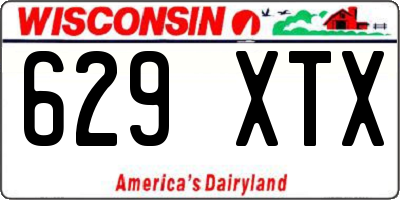 WI license plate 629XTX