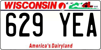 WI license plate 629YEA