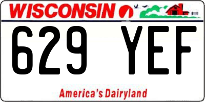 WI license plate 629YEF