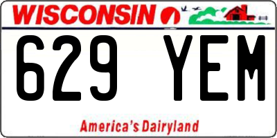 WI license plate 629YEM