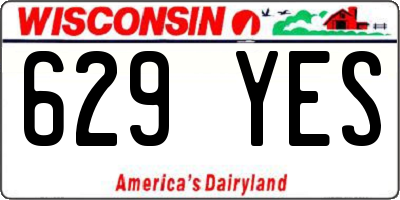 WI license plate 629YES