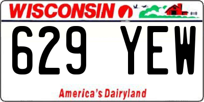 WI license plate 629YEW