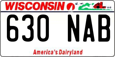 WI license plate 630NAB