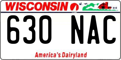 WI license plate 630NAC