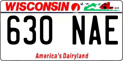 WI license plate 630NAE