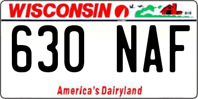 WI license plate 630NAF