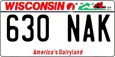 WI license plate 630NAK