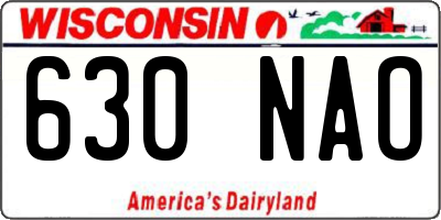 WI license plate 630NAO