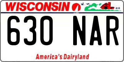 WI license plate 630NAR