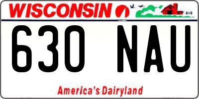 WI license plate 630NAU
